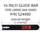 ICS P/N 524490 - 0.444" Pitch 16 Inch Guide Bar