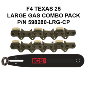 ICS FORCE4-25 Texas Edition 10"/12" Chain/Bar Combo Pack #598280-LRG-CP