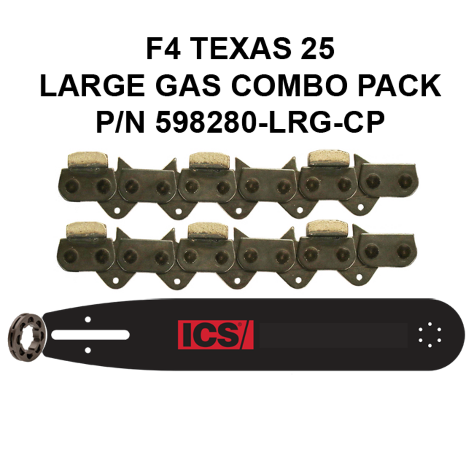 ICS FORCE4-25 Texas 10"/12" Chain/Bar Combo Pack #598280-LRG-CP