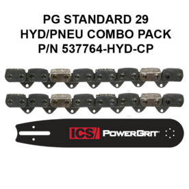 ICS PowerGrit 29 15"/16" Hydraulic/Pneumatic Saw Chain/Bar Combo Pack #537764-HYD-CP