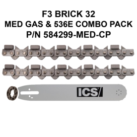 ICS FORCE3 Gas Saw Brick Cutting 14" Chain/Bar Combo Pack #584299-MED-CP