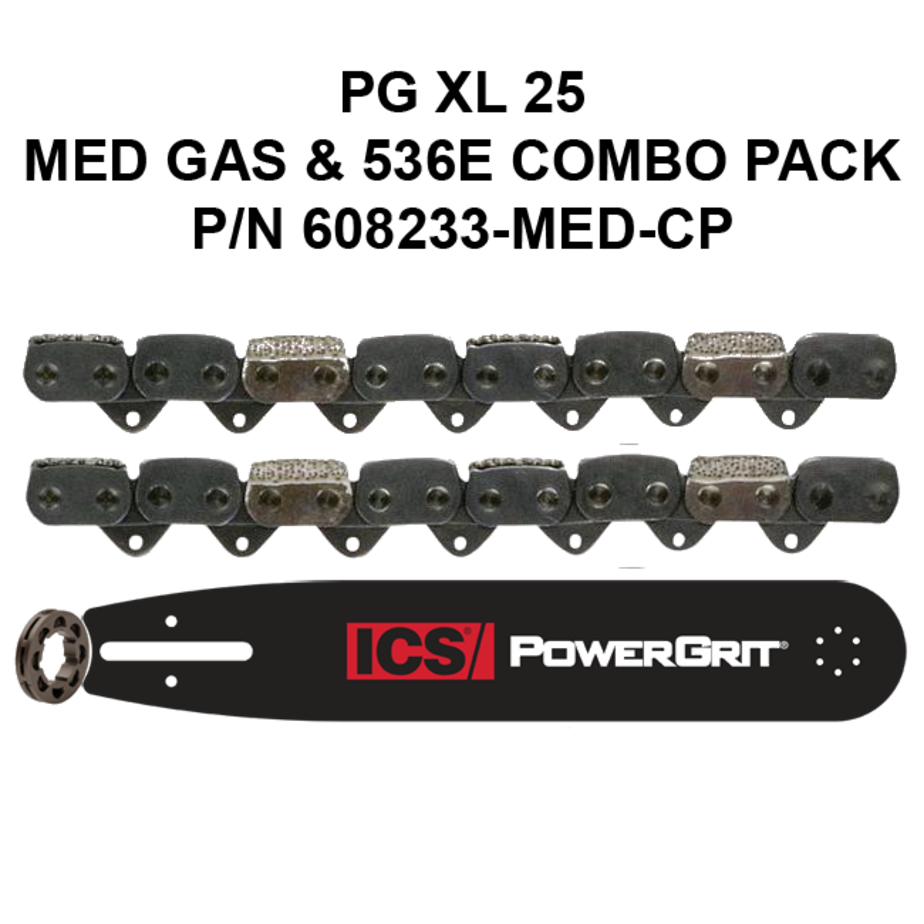 ICS PowerGrit XL 25 P/N 608233-MED-CP Combo Pack for 613GC, 680GC, 680ES, and 536E 220volt Saws