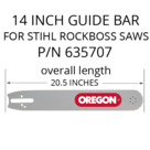 ICS FORCE3 14" GS461 BAR for Stihl ROCKBOSS, 635707