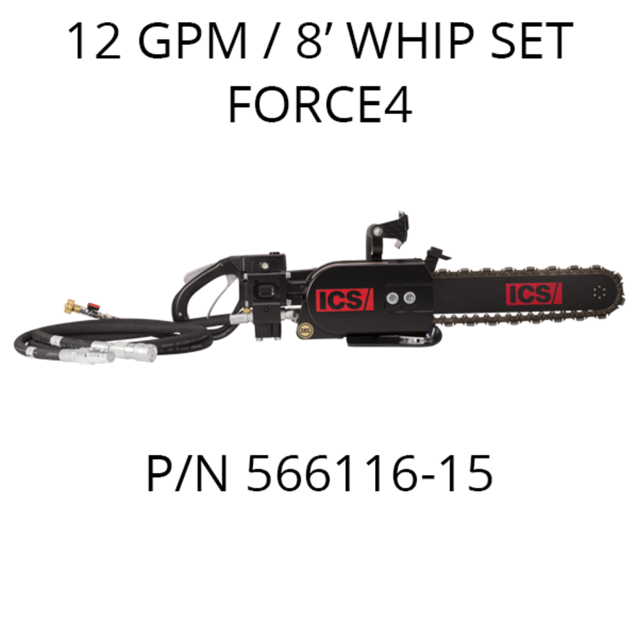ICS 890F4-15 Hydraulic 15" Saw Package, 8' Hose Whips #566116-15890F4-15 Hydraulic 12gpm/8' Whips Saw Package #566116-15