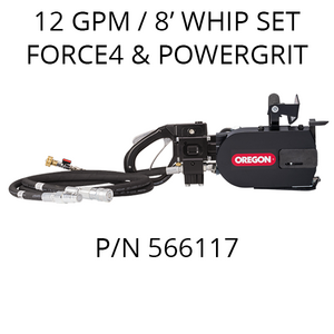 ICS 890F4-FLUSH Hydraulic 12gpm Powerhead, 8' Hose Whips #566117