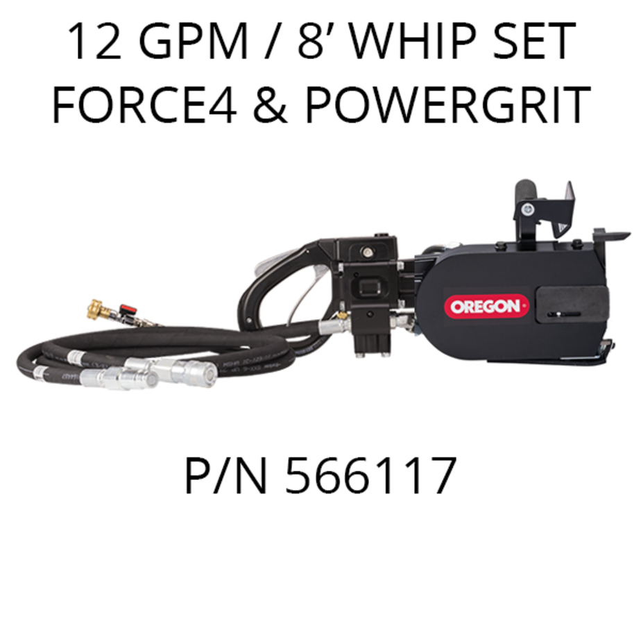 ICS 890F4-FLUSH Hydraulic 12gpm Powerhead, 8' Hose Whips #566117