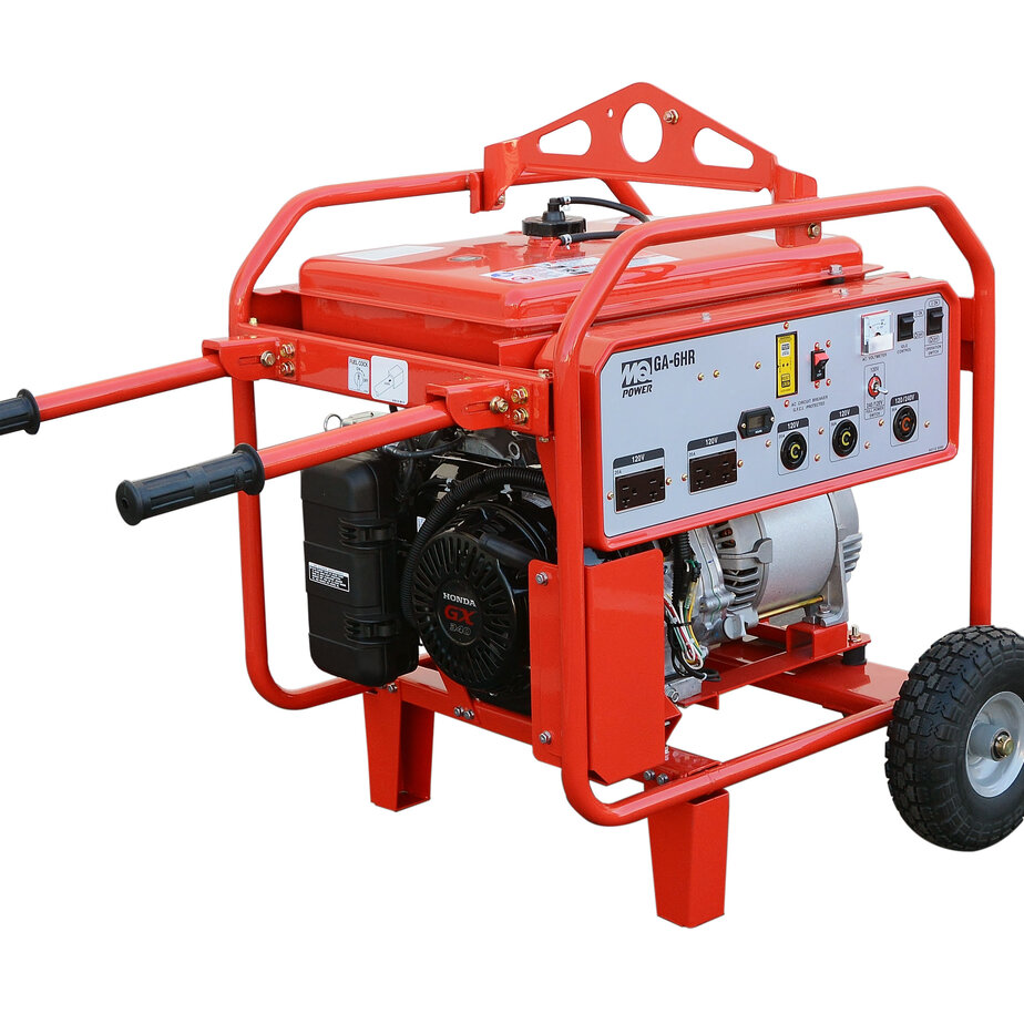 Multiquip GA6HR Gas-Powered Portable 6kW Generator with Wheel Kit