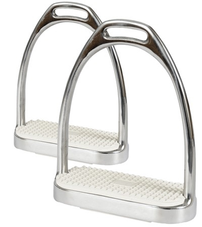 Stainless Steel Fillis Stirrups with White Pads