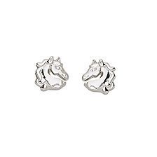 Sterling silver fancy horse earrings