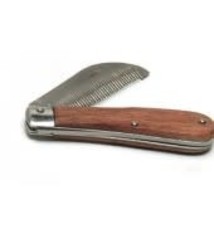 EQUIESSENT Folding Stripping Comb Wood Hdl Natural 4L/Blade 3L