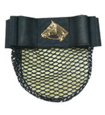 Black Satin Ribbon  w/ Gold Plate Horsehead