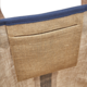 Two's Company Horse Country Jute Tote with Genuine Leather Handles, Embroidered Horse Bit Accent, Inside Pocket Assorted 2 Stripe Colors - Jute/Genuine Leather