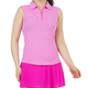 Ibkul IBKUL Sleeveless Zip Polo Mini check Hot Pink/white