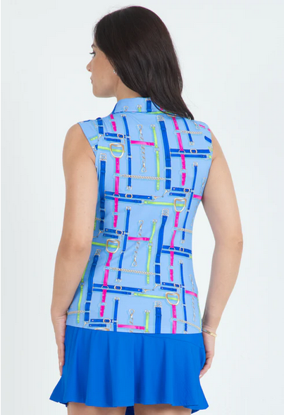 Ibkul IBKUL Nancy Print Sleeveless Polo