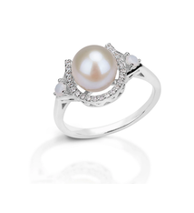 Kelly Herd Kelly Herd Pearl Horseshoe Ring - Sterling Silver