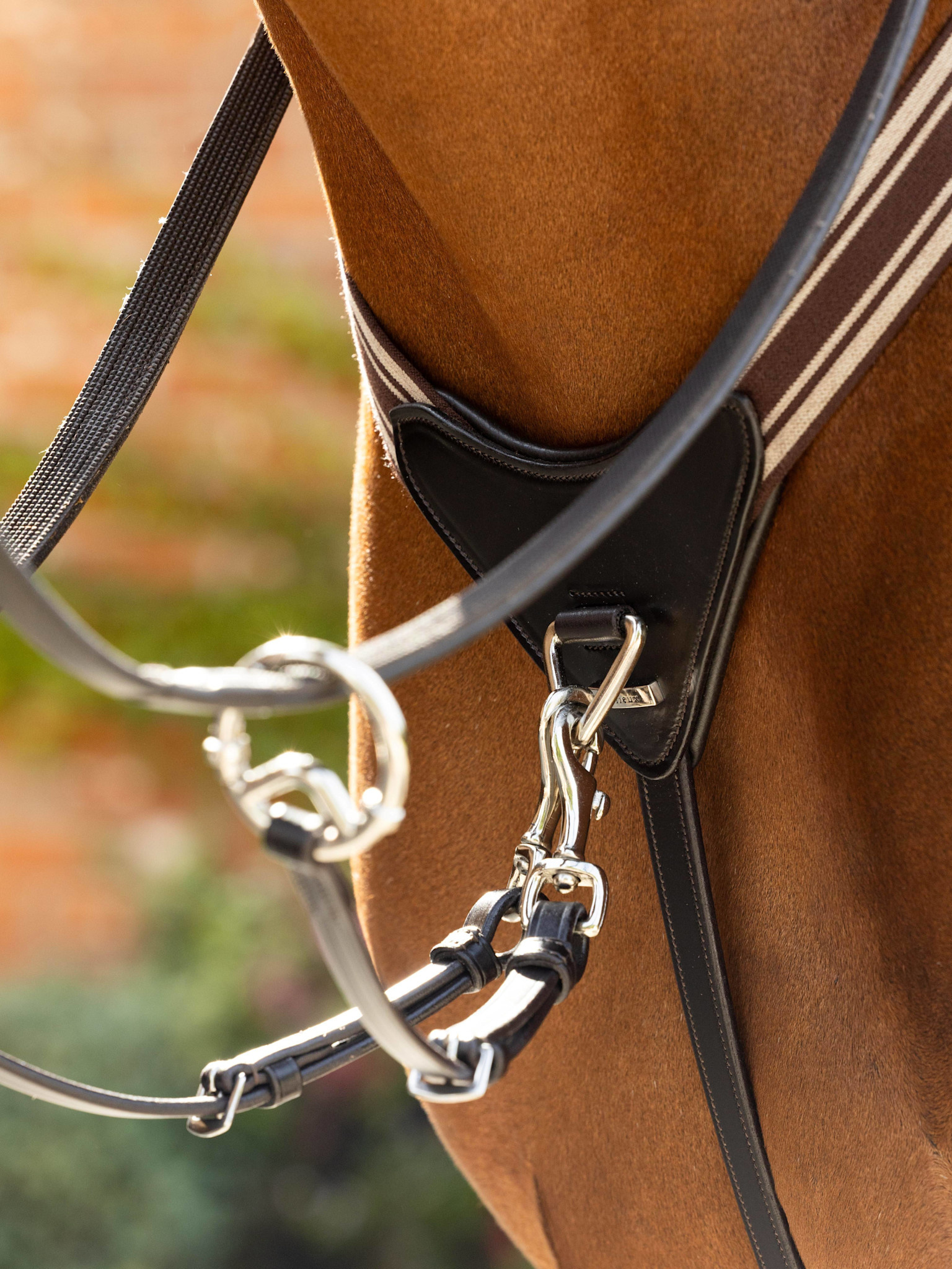LeMieux Arika Elasticated Breastplate Brown/Silver