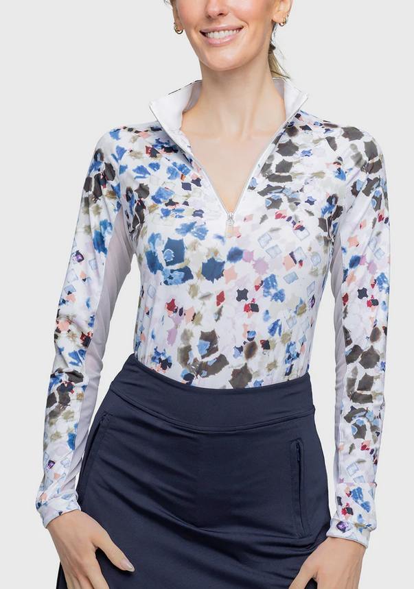 Kastel Kastel Long Sleeve Seaside Abstract 1/4 Zip