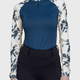 Kastel Kastel Long Sleeve Raglan Indigo Lithograph Leaf 1/4 Zip