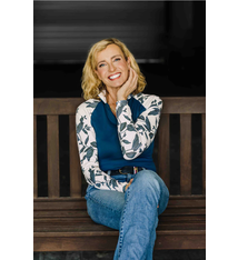 Kastel Kastel Long Sleeve Raglan Indigo Lithograph Leaf 1/4 Zip