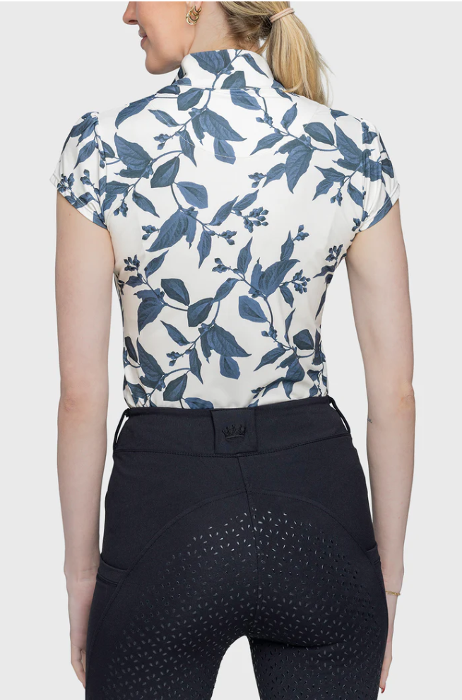 Kastel Kastel Cap Sleeve Indigo Lithograph Leaf 1/4 Zip