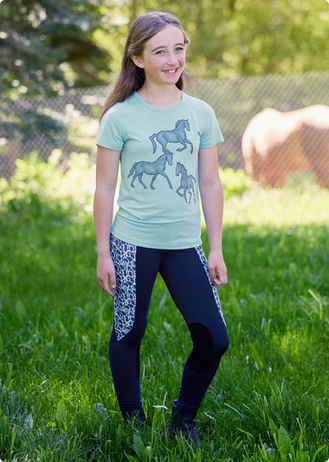 Kerrits Kerrits Kids Trininty Horse Tee, Hightide