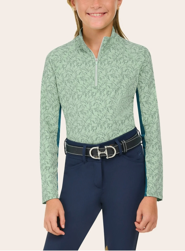 RJ Classics RJ Classics Libby Jr. 1/4 zip, Green Paddock Play