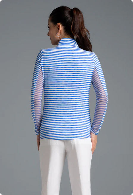 Ibkul IBKUL Landon Stripe II Mock Neck