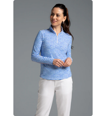 Ibkul IBKUL Landon Stripe II Mock Neck