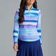 Ibkul IBKUL Amy Long Sleeve Zip Mock Neck, Peri / Lavender