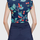 Kastel Ruffle Tank Navy Cherries 1/4 Zip