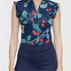 Kastel Ruffle Tank Navy Cherries 1/4 Zip