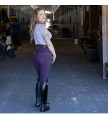 Halter Ego Charlie Short Sleeve Lace Riding Shirt - Light Amethyst