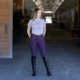 Halter Ego Charlie Short Sleeve Lace Riding Shirt - Light Amethyst