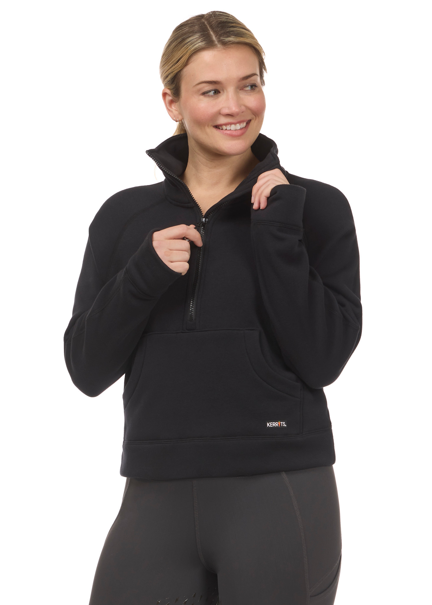 Kerrits Kerrits Etched Equine Half Zip Sweatshirt, Black