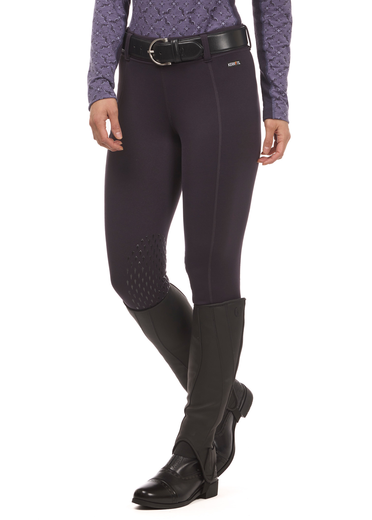 Kerrits Kerrits Power Stretch Knee Patch Pocket Tight, Plumnoir