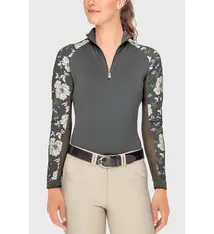 Kastel Kastel Denmark Slate Garden Rose Long Sleeve Raglan 1/4 Zip Sun Shirt