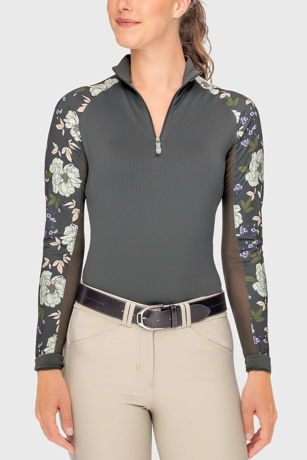 Kastel Kastel Denmark Slate Garden Rose Long Sleeve Raglan 1/4 Zip Sun Shirt