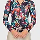 Kastel Kastel Denmark Black Watercolor Floral Long Sleeve 1/4 Zip Sun Shirt