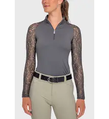 Kastel Kastel Denmark Slate Floral Lace Raglan 1/4 Zip Sun Shirt