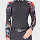 Kastel Kastel Denmark Black Watercolor Floral Long Sleeve Raglan 1/4 Zip Sun Shirt