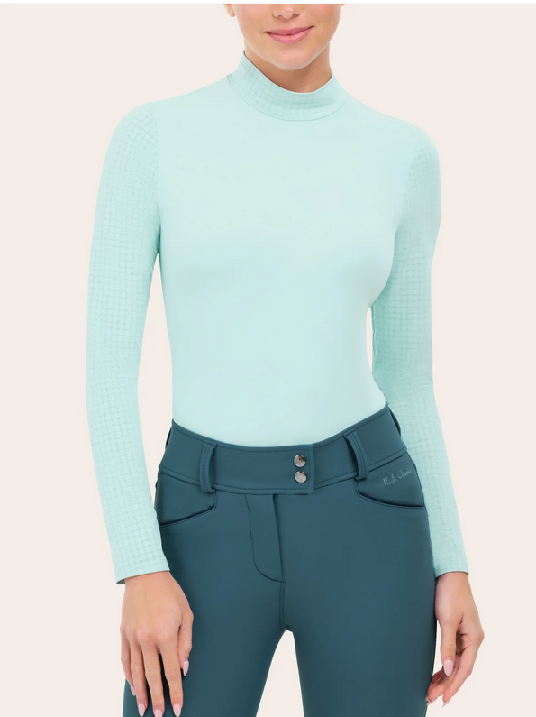 RJ Classics RJ Classics Jemma Mock Neck Shirt, Icy Mist