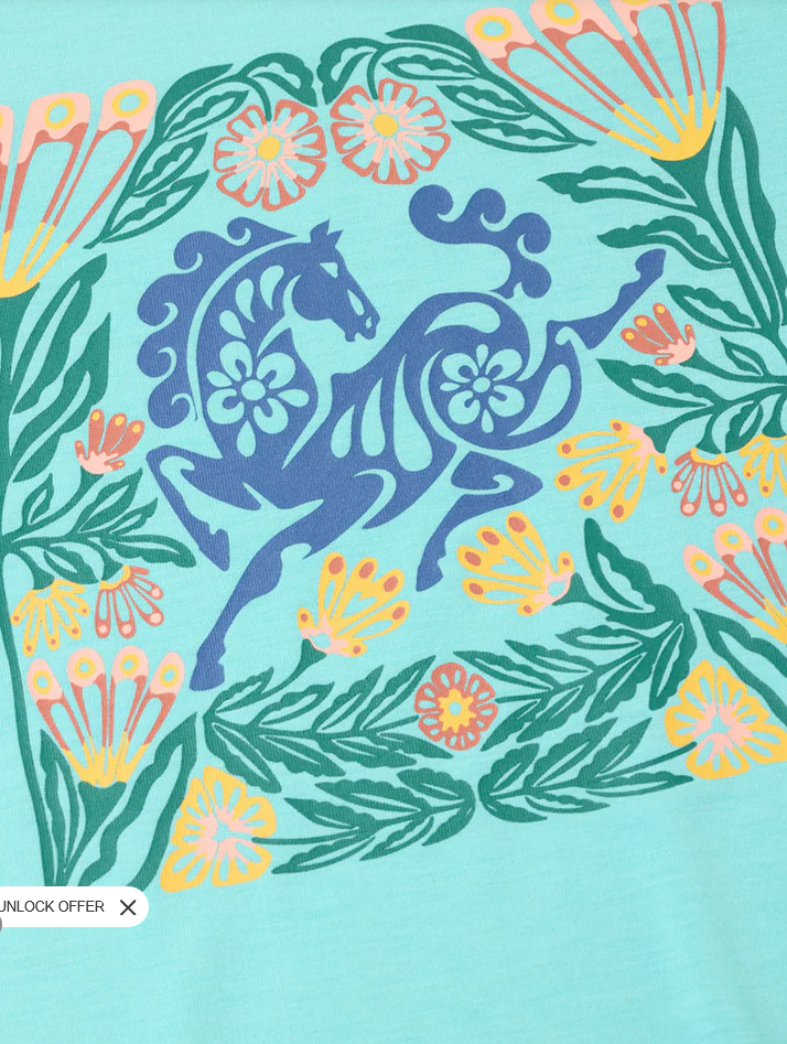 Kerrits Kerrits Kids Frolic Horse Tee, Turquoise