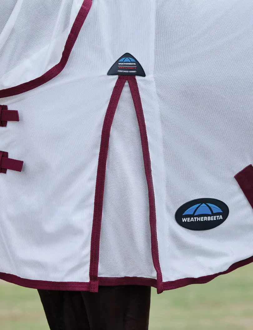 Weatherbeeta WEATHERBEETA COMFITEC ESSENTIAL FLY SHEET COMBO WHITE/BURGUNDY