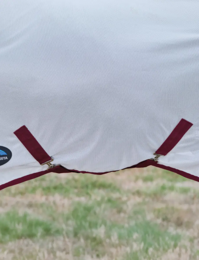 Weatherbeeta WEATHERBEETA COMFITEC ESSENTIAL FLY SHEET COMBO WHITE/BURGUNDY