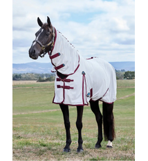 Weatherbeeta WEATHERBEETA COMFITEC ESSENTIAL FLY SHEET COMBO WHITE/BURGUNDY