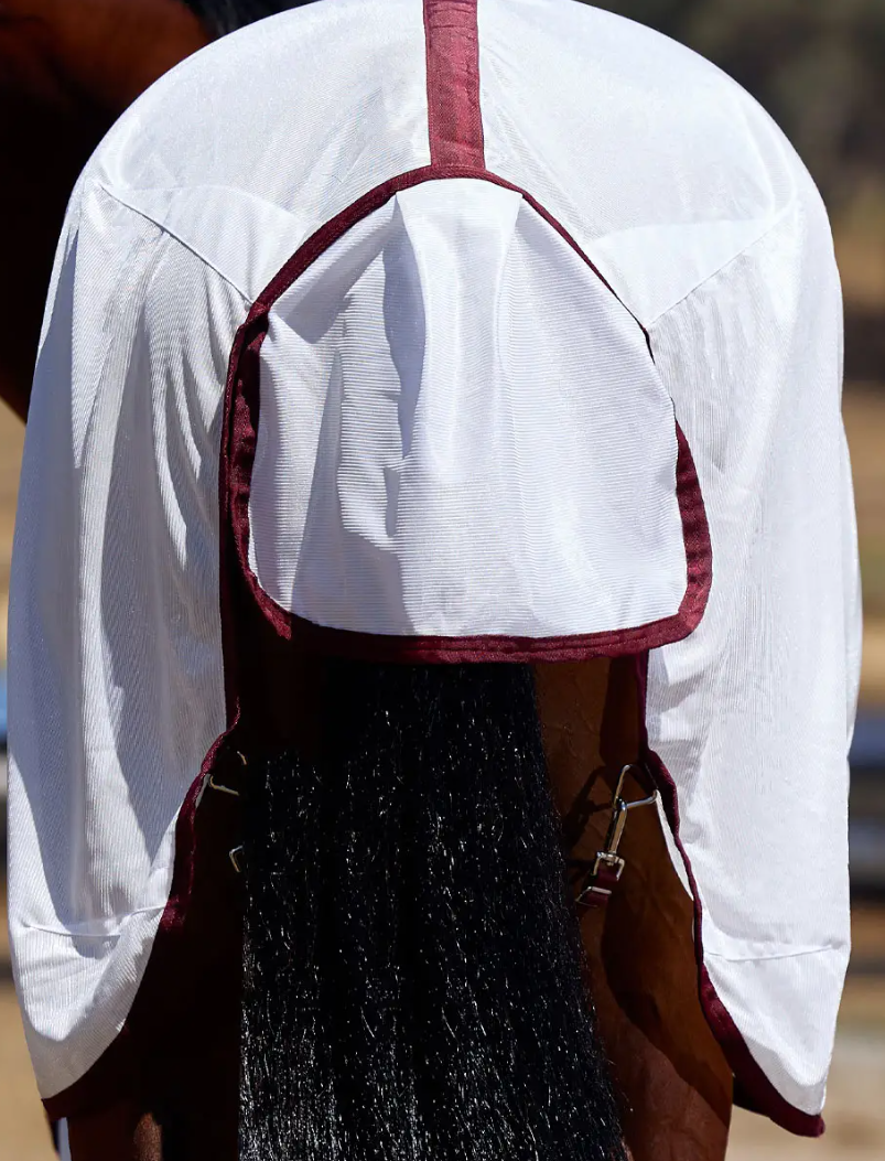 Weatherbeeta WEATHERBEETA COMFITEC ESSENTIAL FLY SHEET WHITE/BURGUNDY