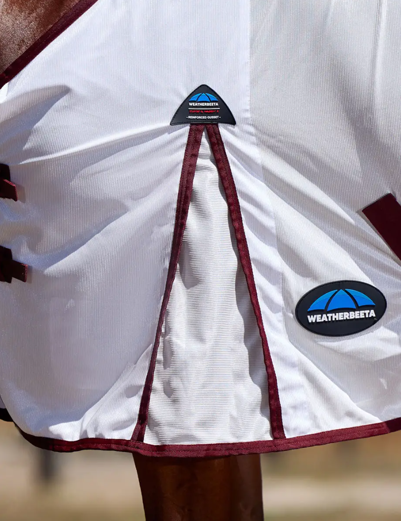 Weatherbeeta WEATHERBEETA COMFITEC ESSENTIAL FLY SHEET WHITE/BURGUNDY