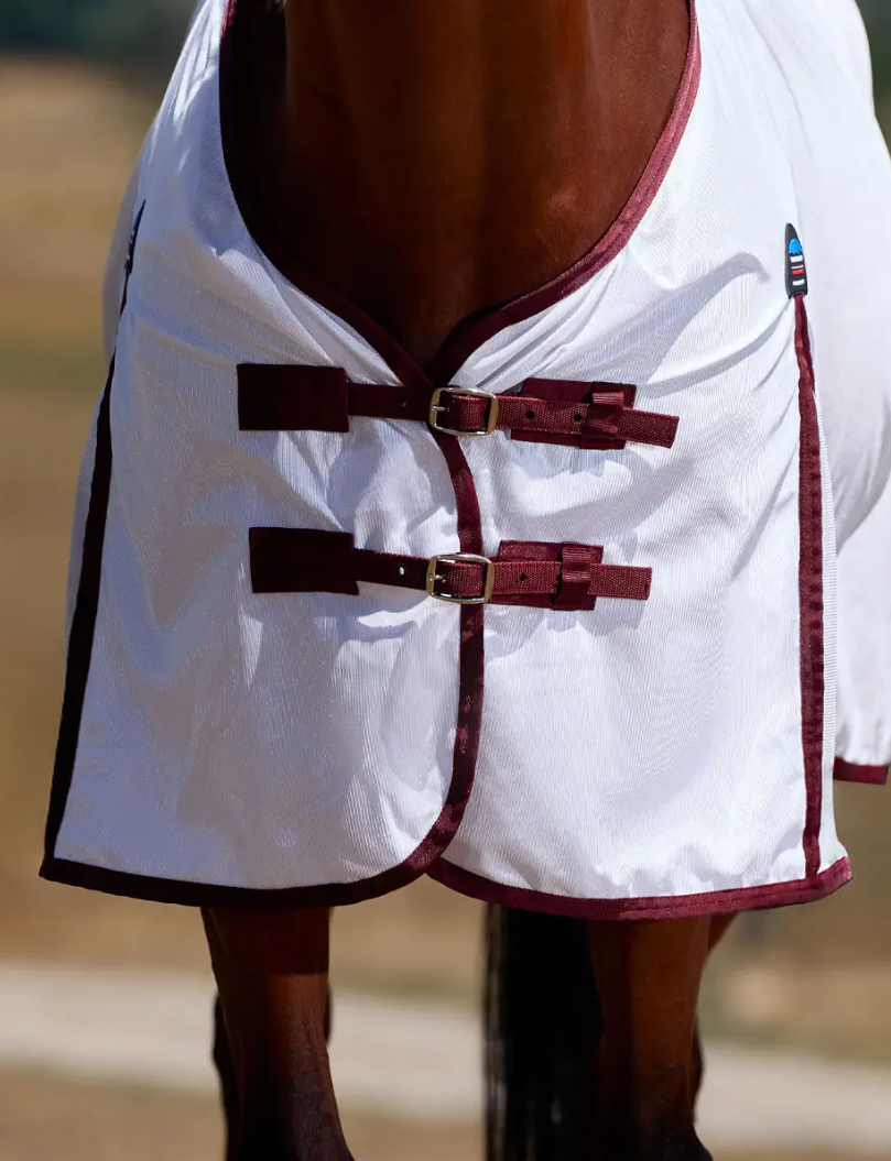 Weatherbeeta WEATHERBEETA COMFITEC ESSENTIAL FLY SHEET WHITE/BURGUNDY