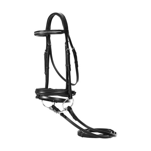 Equinavia Equinavia Saga Dressage Crank Noseband Bridle & Reins - Black