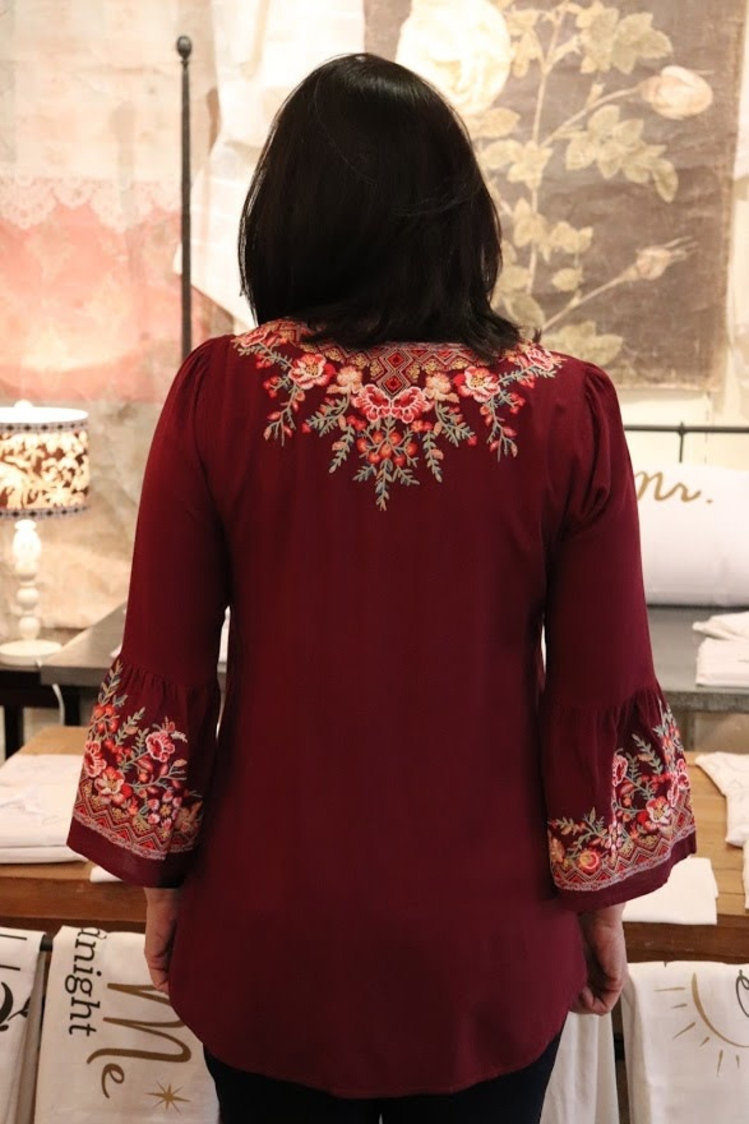 bell sleeve peasant top